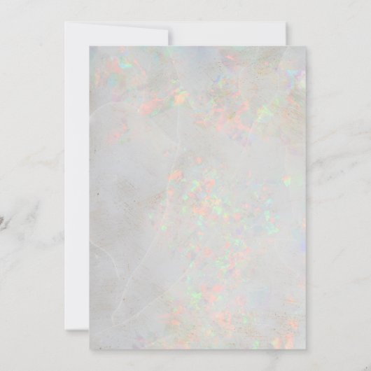 エレガント金ゴールドフローラフレームホログラフィック退位 招待状 (裏面)