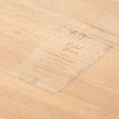 エレガント金ゴールドフローラブライダルシャワー アクリル招待状 (レイダウン)