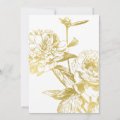 エレガント金ゴールドフローラブライダルシャワー 招待状 (裏面)