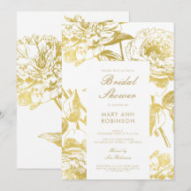 エレガント金ゴールドフローラブライダルシャワー