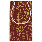 エレガント金ゴールドフローラリース母の日 スモールペーパーバッグ (裏面)