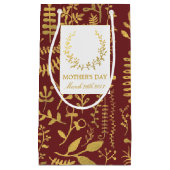 エレガント金ゴールドフローラリース母の日 スモールペーパーバッグ (正面)