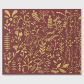 エレガント金ゴールドフローラリース母の日 ラッピングペーパー (フラット)