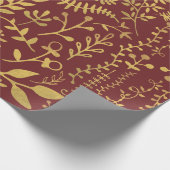 エレガント金ゴールドフローラリース母の日 ラッピングペーパー (角)