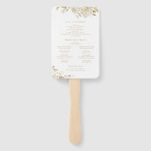 エレガント金ゴールドフローラリース結婚式 プログラム ハンドファン (裏面)