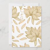 エレガント金ゴールドフローラ六角テラ結婚リウム 招待状 (裏面)
