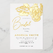 エレガント金ゴールドフローラ実在ブライダルシャワー