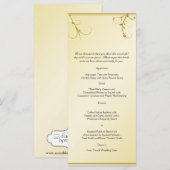 エレガント金ゴールドフローラ結婚のメニュー メニュー (正面/裏面)