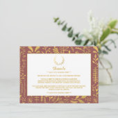 エレガント金ゴールドフローラ結婚リース詳細 エンクロージャーカード (スタンド正面)