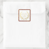 エレガント金ゴールドフローラ結婚リース スクエアシール (バッグ)