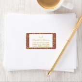 エレガント金ゴールドフローラ結婚リース ラベル (インサイチュ)