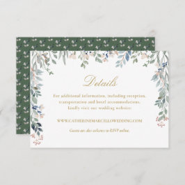 エレガント金ゴールドフローラ野結婚花詳細 エンクロージャーカード