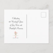 エレガント金ゴールドフローラ80誕生日- 80年 インビテーションポストカード (裏面)