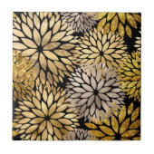 エレガント金ゴールドフローラ タイル (正面)