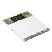 エレガント金ゴールドフローラIIIメモパーソナライズされた帳 ノートパッド (アングル)