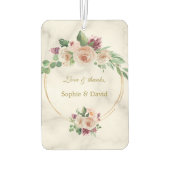 エレガント金ゴールドブクラシックルーフローラ誕生日 カーエアーフレッシュナー (裏面)