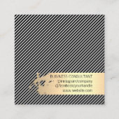 エレガント金ゴールドブストライプラシ仕上げ スクエア名刺 (裏面)