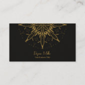 エレガント金ゴールドブモダンラックスボヘミアンマンダラ 名刺 (正面)