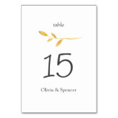 エレガント金ゴールドブモダンランスクリプ結婚ト テーブルナンバー (裏面)