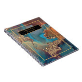 エレガント金ゴールドブモダンール絵を描モノグラムジャーナル ノートブック (右側)