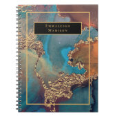 エレガント金ゴールドブモダンール絵を描モノグラムジャーナル ノートブック (正面)