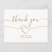 エレガント金ゴールドブライダルシャワーサンキューカード インビテーションポストカード (正面)