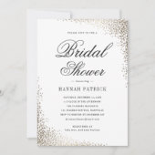 エレガント金ゴールドブライダルシャワー 招待状 (正面)