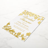 エレガント金ゴールドブライダルシャワー 箔招待状 (回転した状態)