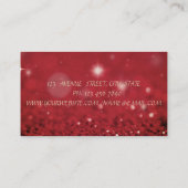 エレガント金ゴールドブラシストロークのジオメトリックな赤《写真》ぼけ味 名刺 (裏面)