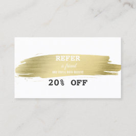 エレガント金ゴールドブラシストロークのメイクアップアーティスト紹介 紹介カード