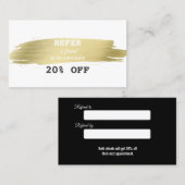 エレガント金ゴールドブラシストロークのメイクアップアーティスト紹介 紹介カード (正面/裏面)