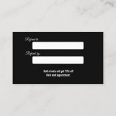 エレガント金ゴールドブラシストロークのメイクアップアーティスト紹介 紹介カード (裏面)