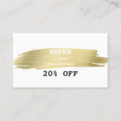 エレガント金ゴールドブラシストロークのメイクアップアーティスト紹介 紹介カード (正面)