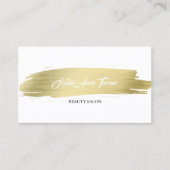 エレガント金ゴールドブラシストロークプロフェッショナルアポイントメント 予約カード (正面)