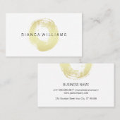 エレガント金ゴールドブラシ付き円 名刺 (正面/裏面)