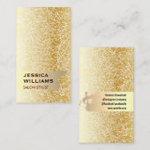 エレガント金ゴールドブラシ金ゴールドテクスチャ 名刺 (正面/裏面)