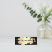 エレガント金ゴールドブラシ スキニー名刺 (スタンド正面)