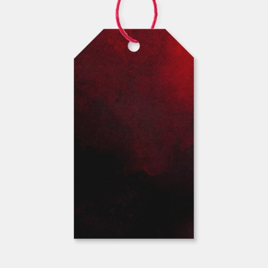 エレガント金ゴールドブラックとレッド結婚式の引き出物ラベル ギフトタグ (裏面)