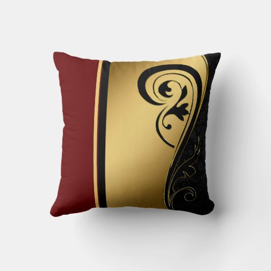 エレガント金ゴールドブラックと色ポップ・アートのの一つ クッション (裏面)