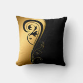 エレガント金ゴールドブラックと色ポップ・アートのの一つ クッション (正面)