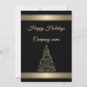 エレガント金ゴールドブラックの休日企業の会 招待状 (裏面)