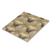 エレガント金ゴールドブラックアートデコ模様 タイル (側面)