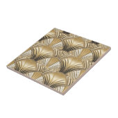 エレガント金ゴールドブラックアートデコ模様 タイル (側面)