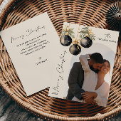 エレガント金ゴールドブラックオーナメントアーチフォトクリスマス シーズンカード