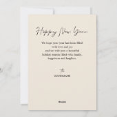 エレガント金ゴールドブラックオーナメントArch写真新年 シーズンカード (裏面)