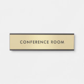 エレガント金ゴールドブラックカスタムテンプレート会議室 サインプレート (正面)
