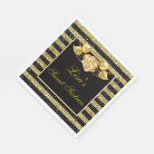 エレガント金ゴールドブラックグリッター金ゴールドバラスウィート16 スタンダードランチョンナプキン (角)