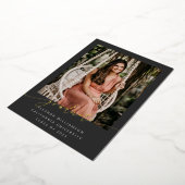 エレガント金ゴールドブラックスクリプトオーバーレイ写真卒業 箔招待状 (回転した状態)