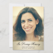 エレガント金ゴールドブラックスクリプトフォト葬儀カード サンキューカード (正面)