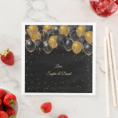 エレガント金ゴールドブラックバルーン紙吹雪結婚 (インサイチュ)